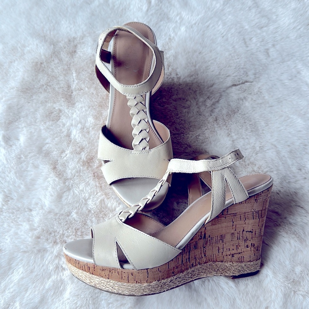 Franco Sarto sz 9 cork espadrille sandals.  4 1/2” heels